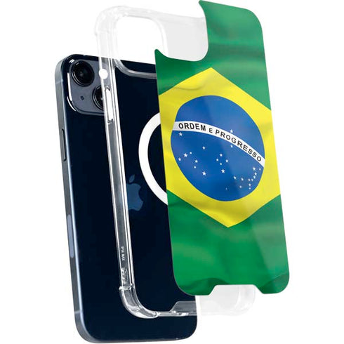 Brazil Flag iPhone 15 Plus MagSafe Case