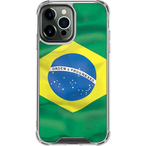 Brazil Flag iPhone 14 Pro Max Clear Case
