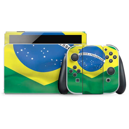 Brazil Flag Nintendo Switch OLED (2021) Skin