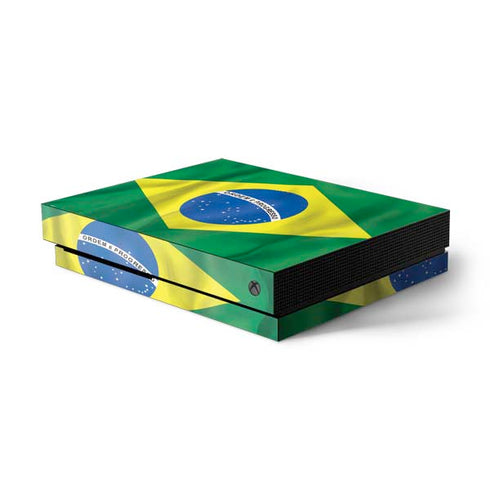 Brazil Flag Xbox One X Console Skin