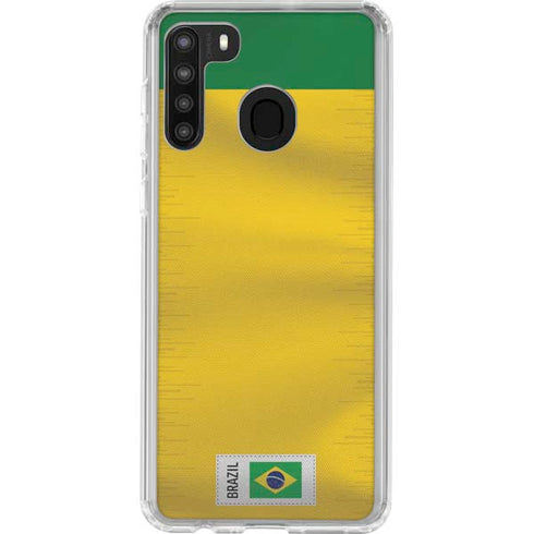 Brazil Soccer Flag Galaxy A21 Clear Case