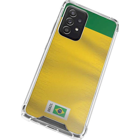 Brazil Soccer Flag Galaxy A72 5G Clear Case