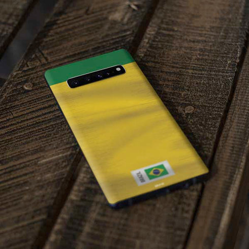 Brazil Soccer Flag Galaxy S10 Plus Skin
