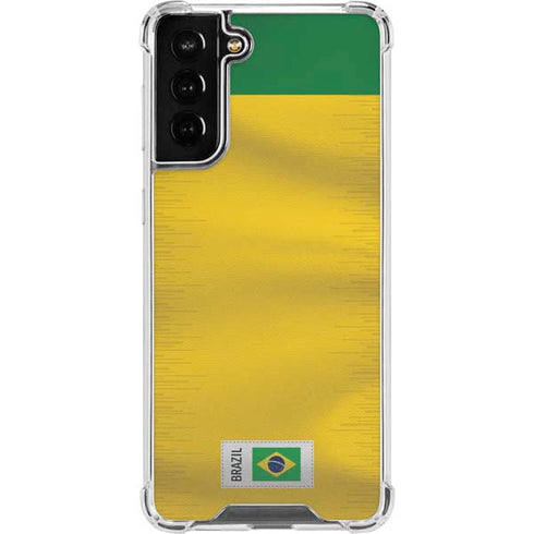 Brazil Soccer Flag Galaxy S21 FE Clear Case