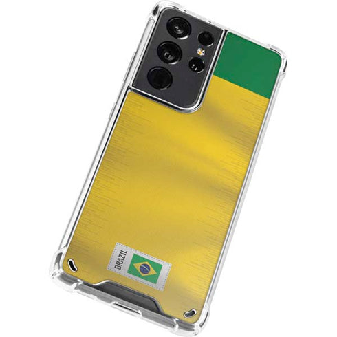 Brazil Soccer Flag Galaxy S21 Ultra 5G Clear Case