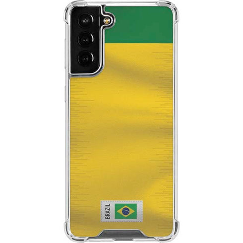 Brazil Soccer Flag Galaxy S22 Plus Clear Case