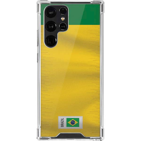Brazil Soccer Flag Galaxy S22 Ultra Clear Case