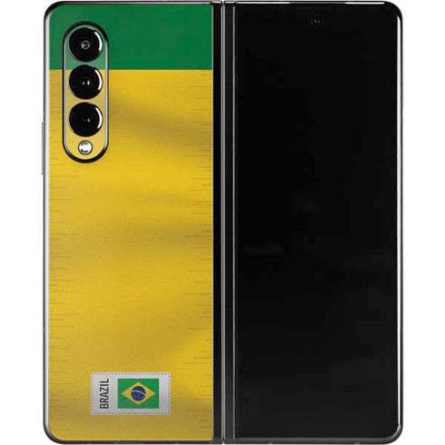 Brazil Soccer Flag Galaxy Z Fold3 5G Skin