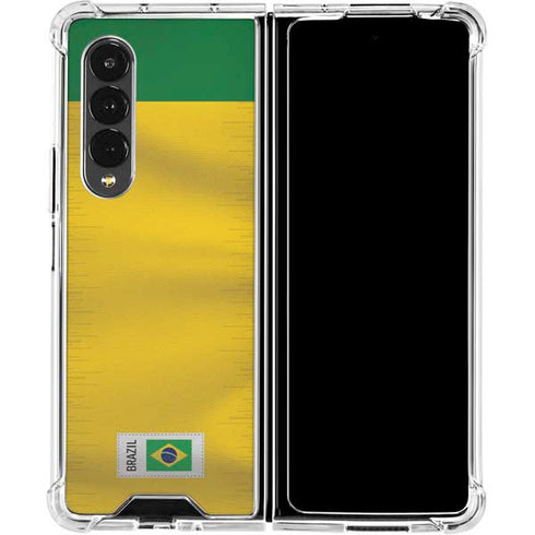Brazil Soccer Flag Galaxy Z Fold4 5G Clear Case