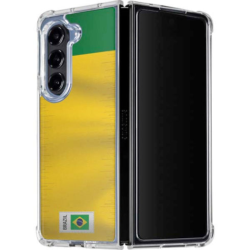 Brazil Soccer Flag Galaxy Z Fold5 5G Clear Case