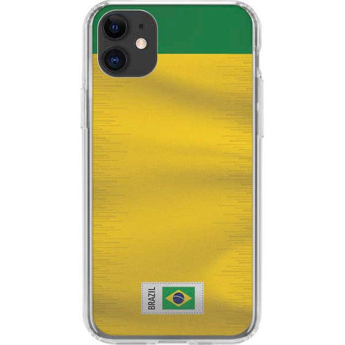 Brazil Soccer Flag iPhone 11 Clear Case
