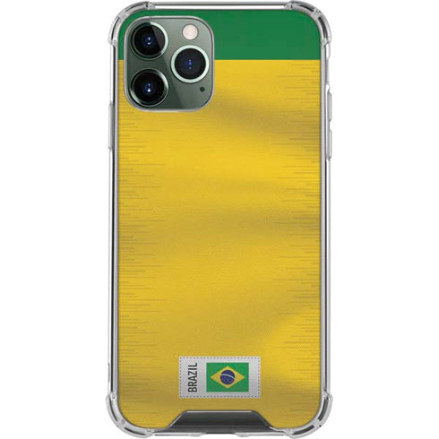 Brazil Soccer Flag iPhone 11 Pro Max Clear Case
