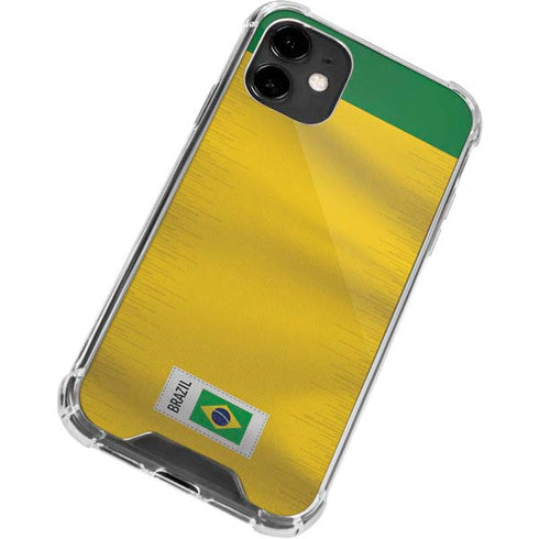 Brazil Soccer Flag iPhone 12 Clear Case