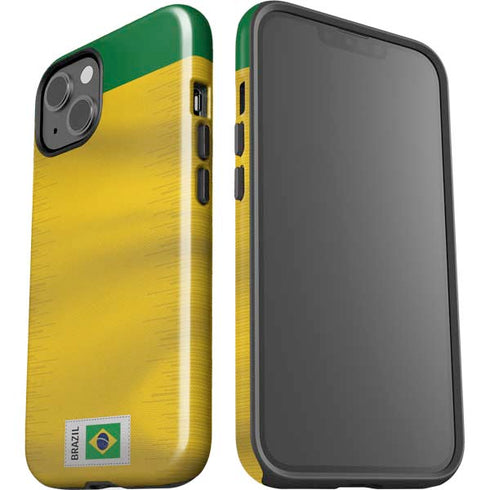 Brazil Soccer Flag iPhone 15 Plus Impact Case