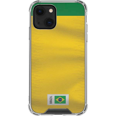 Brazil Soccer Flag iPhone 15 Plus Clear Case