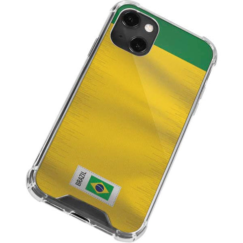 Brazil Soccer Flag iPhone 15 Plus Clear Case