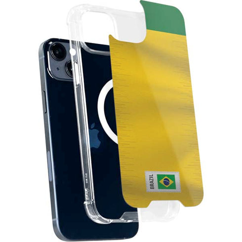 Brazil Soccer Flag iPhone 15 Plus MagSafe Case