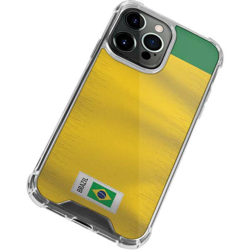 Brazil Soccer Flag iPhone 14 Pro Clear Case