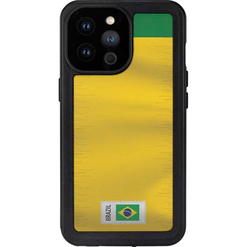 Brazil Soccer Flag iPhone 14 Pro Max Waterproof Case