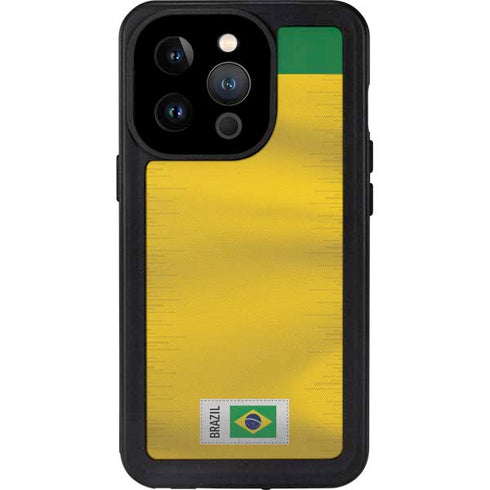 Brazil Soccer Flag iPhone 14 Pro Waterproof Case