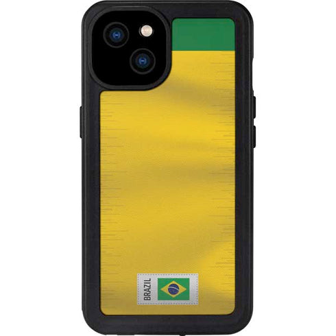 Brazil Soccer Flag iPhone 15 Plus Waterproof Case