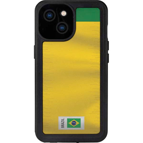 Brazil Soccer Flag iPhone 15 Waterproof Case