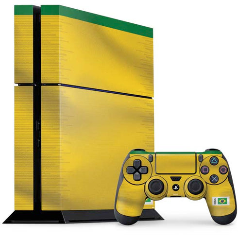 Brazil Soccer Flag PS4 Console and Controller Bundle Skin