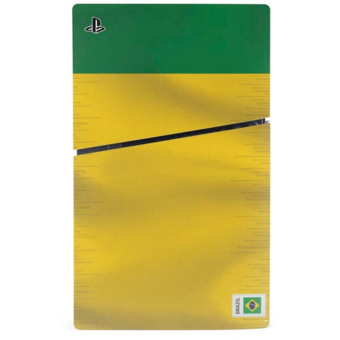 Brazil Soccer Flag PS5 Slim Digital Edition Console Skin