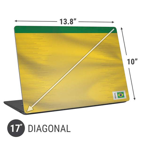 Brazil Soccer Flag Universal Laptop 17in (13.8 x 10in) Skin
