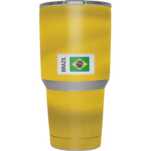 Brazil Soccer Flag Yeti 30oz Rambler Tumbler Skin