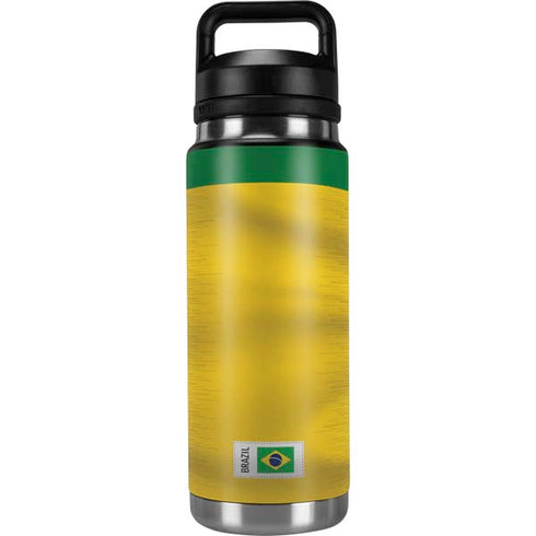 Brazil Soccer Flag YETI Rambler 26oz Bottle Skin