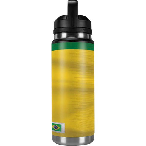 Brazil Soccer Flag YETI Rambler 26oz Bottle Skin