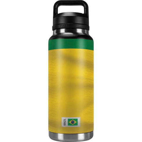 Brazil Soccer Flag YETI Rambler 36oz Bottle Skin