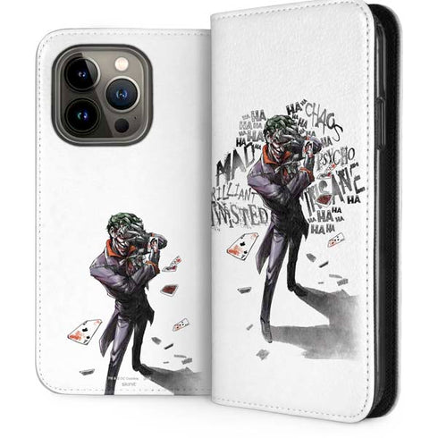 DC Comics The Joker Brilliantly Twisted iPhone 13 Pro Folio Case