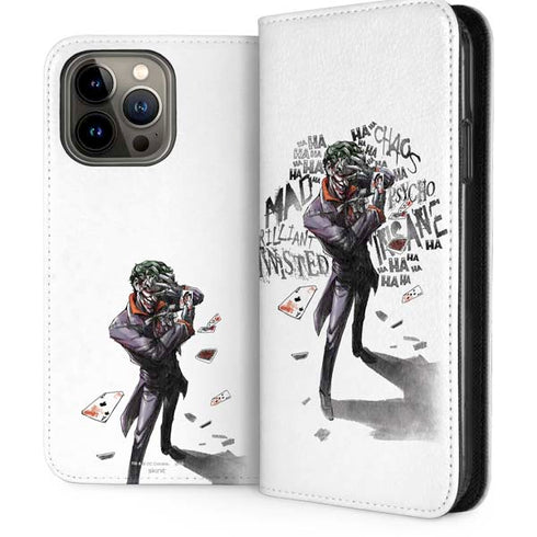 DC Comics The Joker Brilliantly Twisted iPhone 15 Pro Max Folio Case