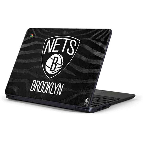 NBA Brooklyn Nets Black Animal Print Samsung Chromebook Skin