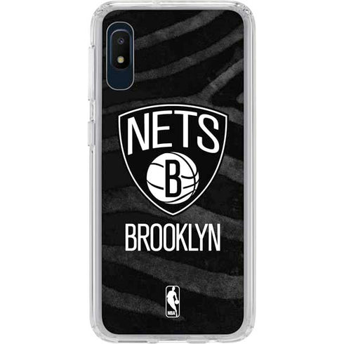 NBA Brooklyn Nets Black Animal Print Galaxy A10e Clear Case