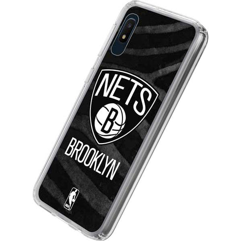 NBA Brooklyn Nets Black Animal Print Galaxy A10e Clear Case