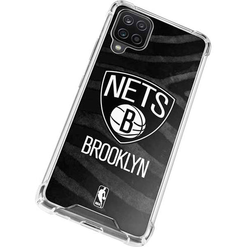 NBA Brooklyn Nets Black Animal Print Galaxy A12 Clear Case