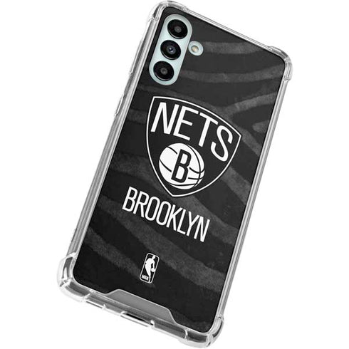 NBA Brooklyn Nets Black Animal Print Galaxy A13 5G Clear Case