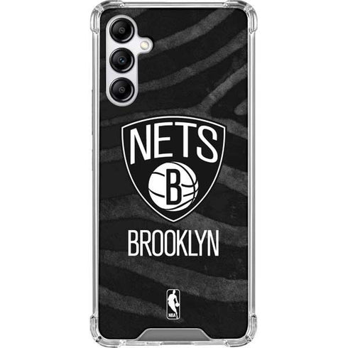 NBA Brooklyn Nets Black Animal Print Galaxy A14 5G Clear Case