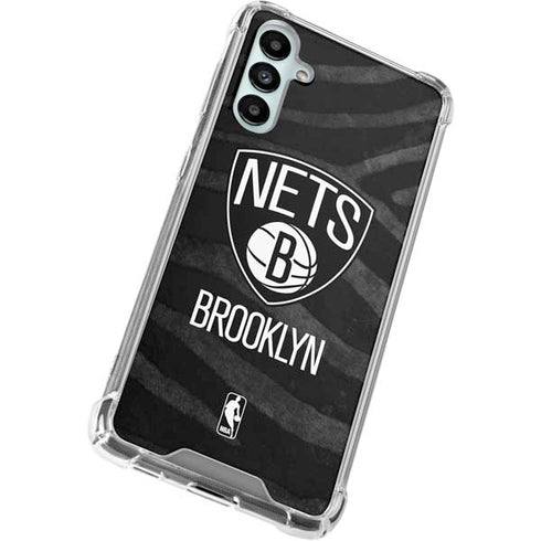 NBA Brooklyn Nets Black Animal Print Galaxy A14 5G Clear Case