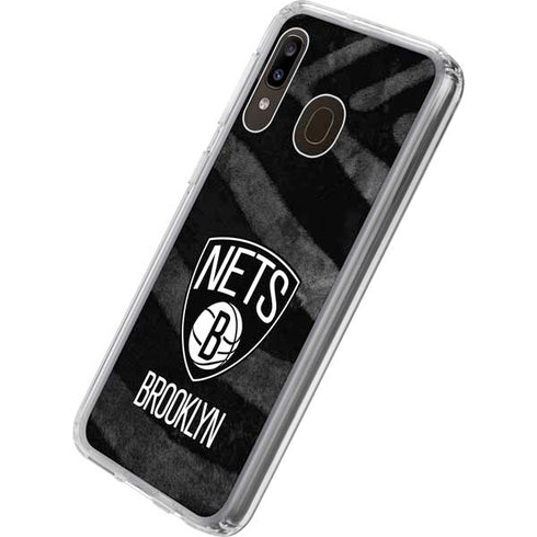 NBA Brooklyn Nets Black Animal Print Galaxy A20 Clear Case