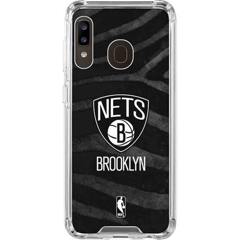 NBA Brooklyn Nets Black Animal Print Galaxy A30 Clear Case