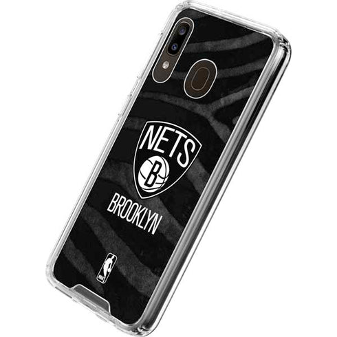 NBA Brooklyn Nets Black Animal Print Galaxy A30 Clear Case