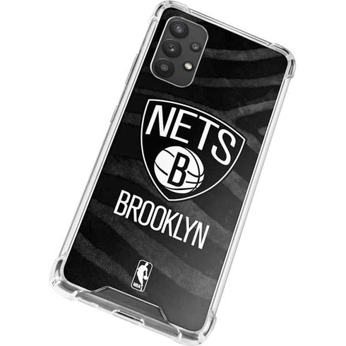 NBA Brooklyn Nets Black Animal Print Galaxy A32 5G Clear Case