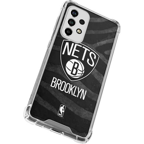 NBA Brooklyn Nets Black Animal Print Galaxy A33 5G Clear Case