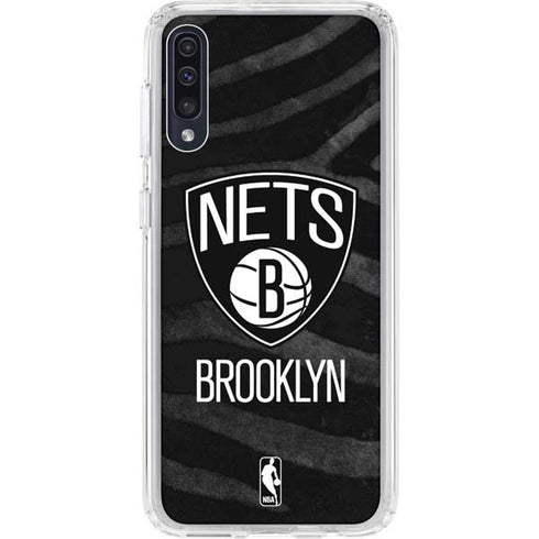 NBA Brooklyn Nets Black Animal Print Galaxy A50 Clear Case