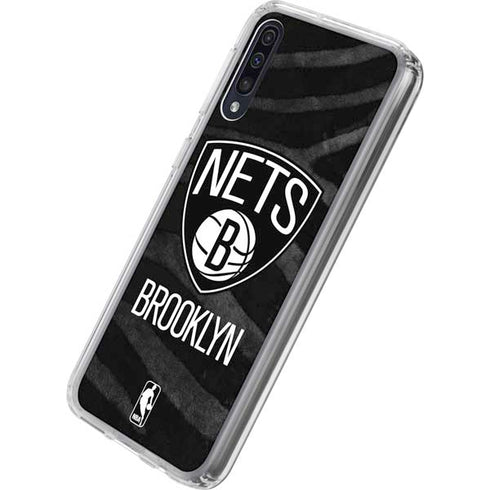 NBA Brooklyn Nets Black Animal Print Galaxy A50 Clear Case