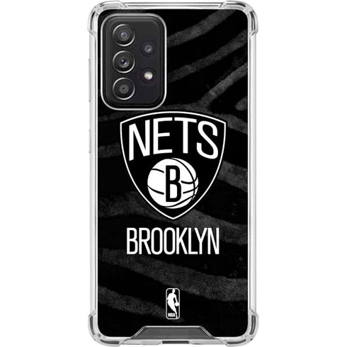 NBA Brooklyn Nets Black Animal Print Galaxy A52 5G Clear Case